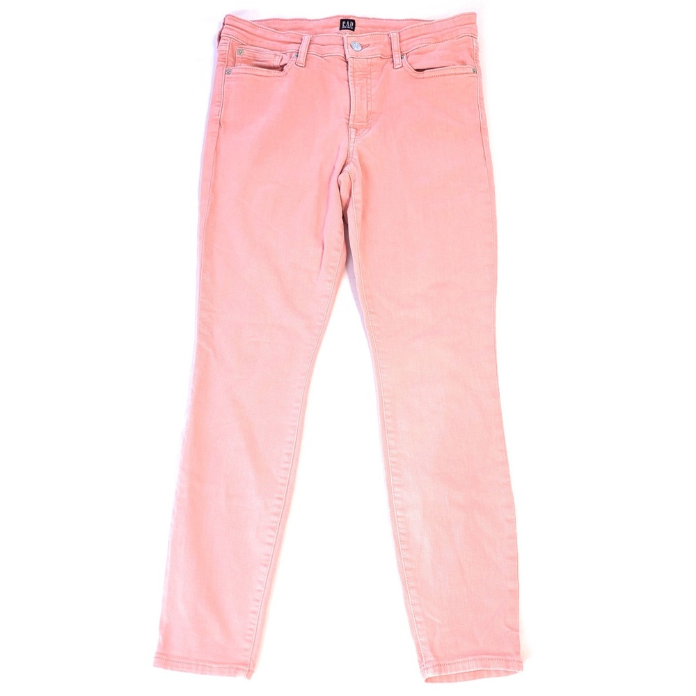 Gap Denim Legging Jeans Coral Pink Mid Rise Skinny Stretch Size 6 28 Regular